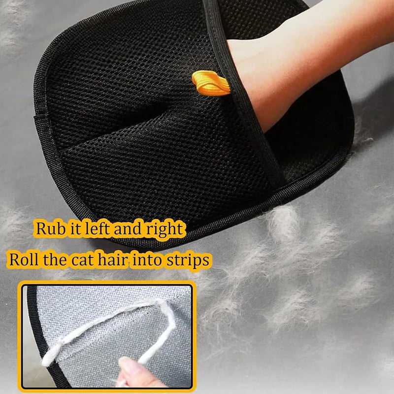 Pet hair removal tools reusable gloves, pet double-sided beauty gloves, carpet removal pet fur hair pet supplies