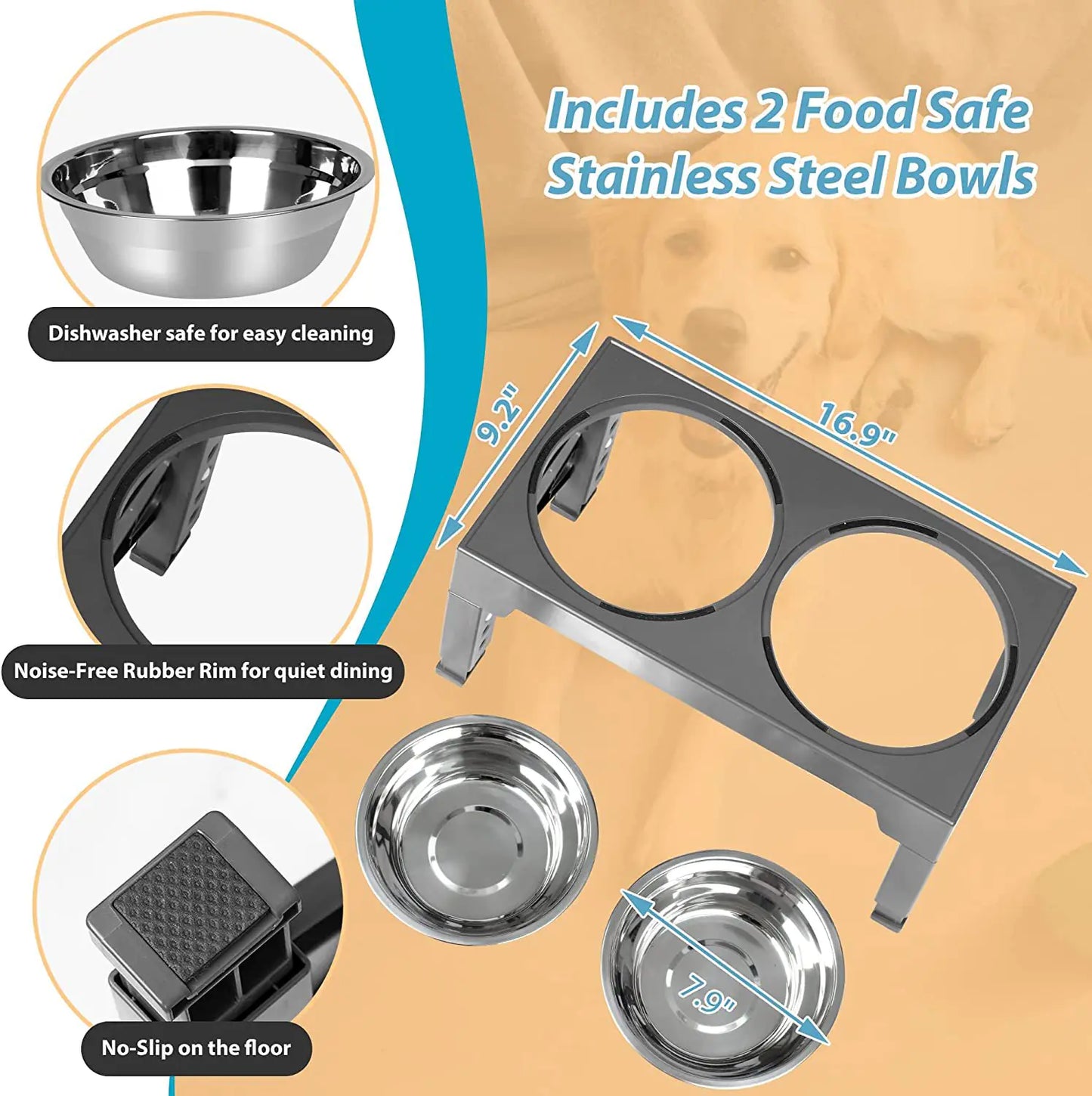 Orthopedic Elevated Slow Feeder | Raised Dog Bowl Station