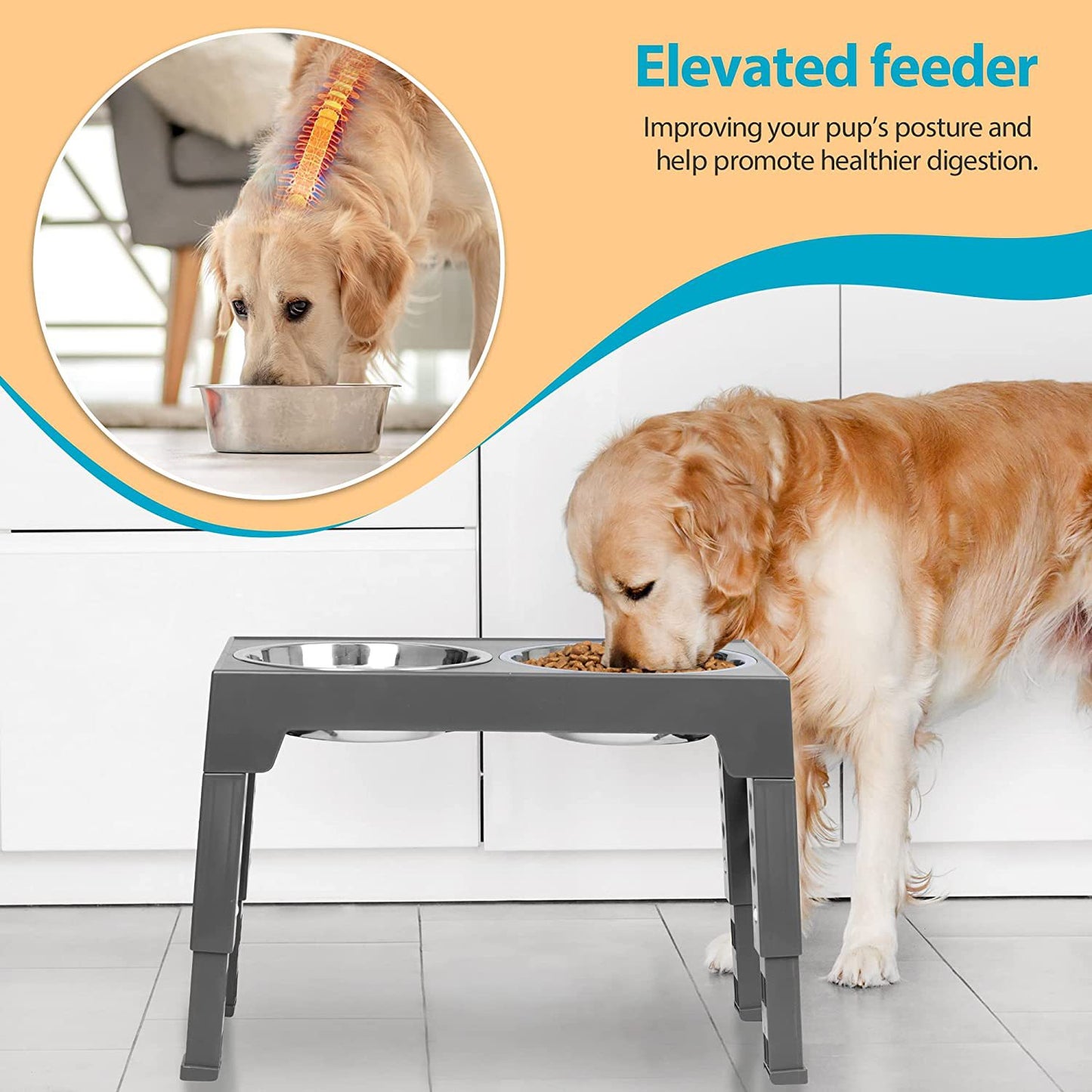 Orthopedic Elevated Slow Feeder | Raised Dog Bowl Station